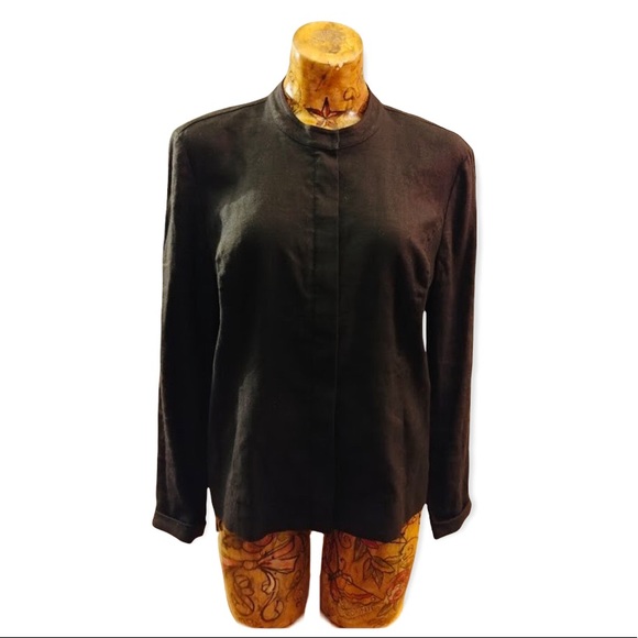 SOLD 🚨 Hugo Buscati collection jacket blazer Sz 12 black long sleeve zip front - Picture 2 of 6